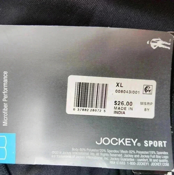 Jockey Sport quad short brief & crew neck t-shirt bundle black NWT Size XL - Picture 3 of 7